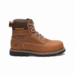 Caterpillar Idaho Steel Toe Work Férfi Vízálló Cipő Bordó, HU-Y006